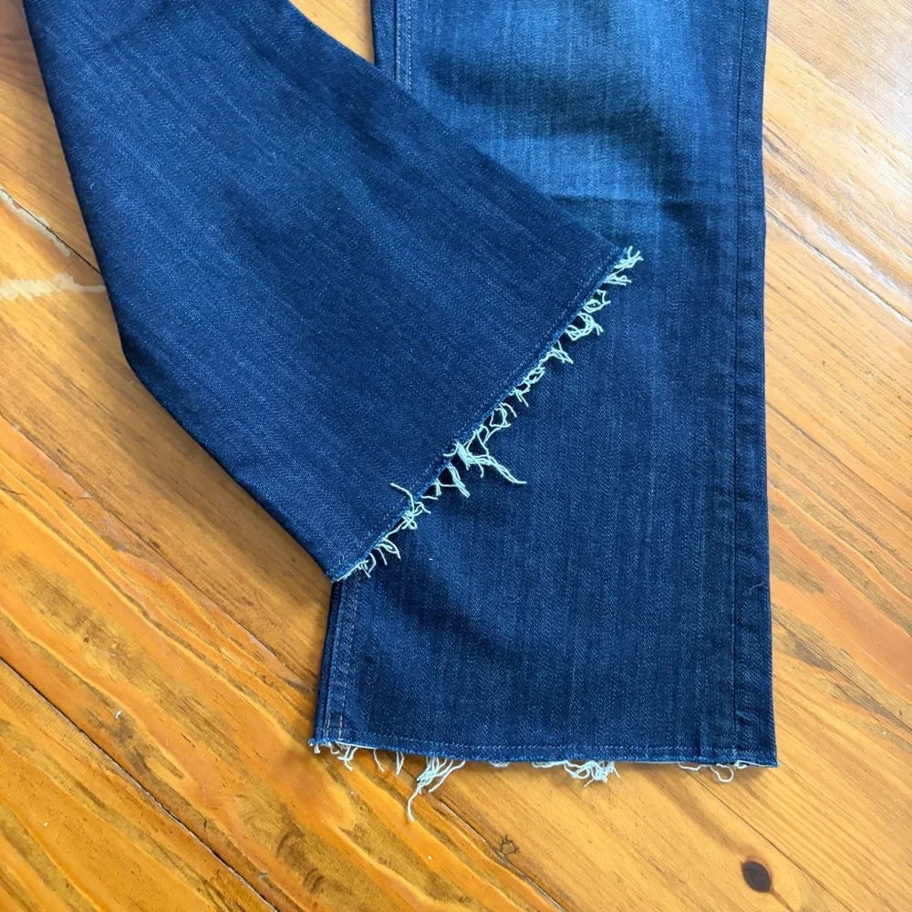 JCrew Women’s 9” Demo Boot Cut‎ Denim Jeans Frayed Hem size 29P